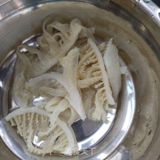 香菇油菜炒素毛肚的做法步骤：7