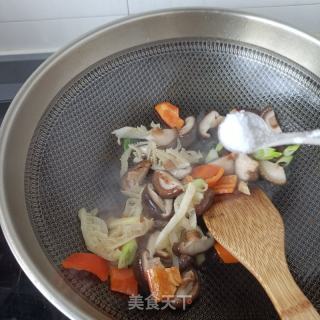香菇油菜炒素毛肚的做法步骤：14