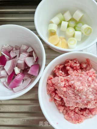 米纸洋葱肉饼的做法步骤：1