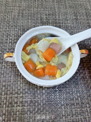 芋圆鸡蛋姜薯甜汤的做法步骤：12