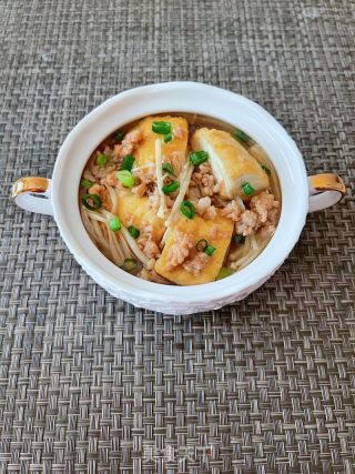 肉沫金针菇豆腐煲的做法步骤：17
