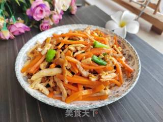 胡萝卜豆干炒肉丝的做法