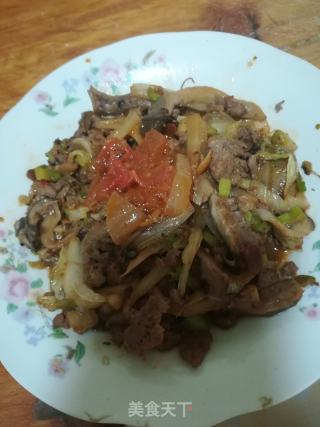 牛肉沫炒蘑菇白菜的做法步骤：6