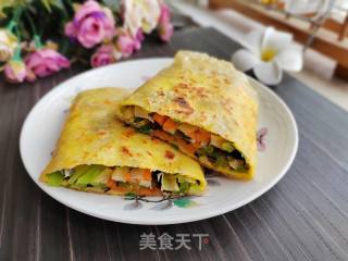 鸡蛋蔬菜卷饼的做法步骤：10