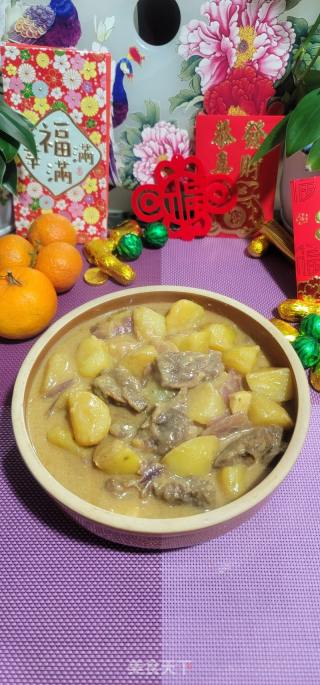 椰汁焖牛腩土豆的做法步骤：22
