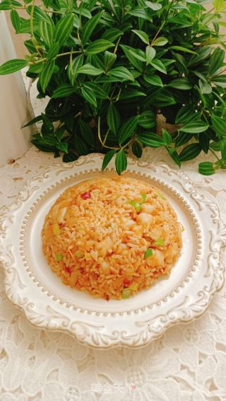 辣白菜虾仁炒饭的做法步骤：11