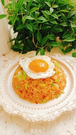 辣白菜虾仁炒饭的做法步骤：13