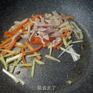 金华火腿炒花菜的做法步骤：11