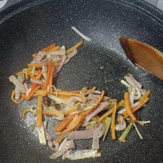 金华火腿炒花菜的做法步骤：12