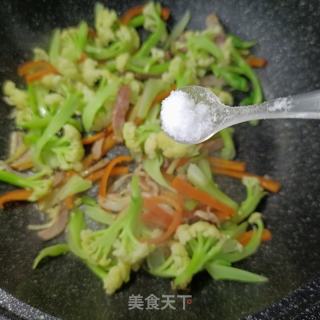 金华火腿炒花菜的做法步骤：13