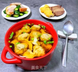 鲜肉皮蛋云吞的做法步骤：14