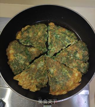 小茴香菜煎蛋的做法步骤：7