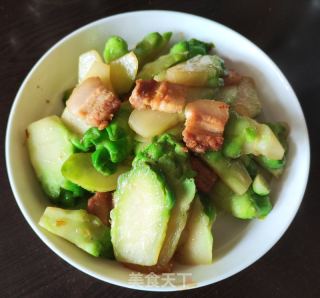 五花肉炒儿菜的做法步骤：7