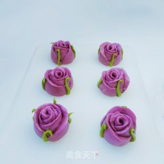 紫薯玫瑰花馒头的做法