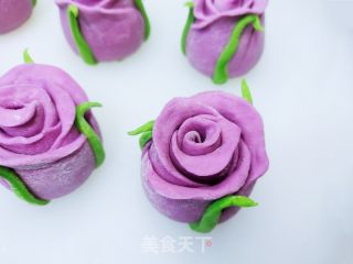 紫薯玫瑰花馒头的做法步骤：7
