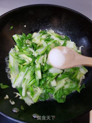 清新爽脆虾皮小青菜的做法步骤：8