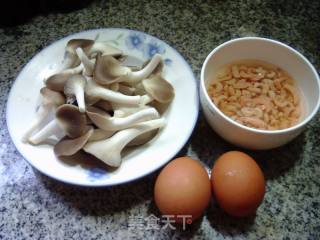 开洋秀珍菇炒鸡蛋的做法步骤：1