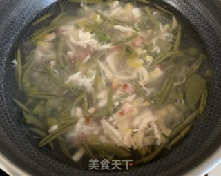 太湖莼菜羹之鸡丝咸肉的做法步骤：3