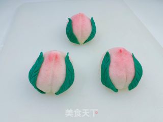 寿桃豆沙包的做法步骤：9