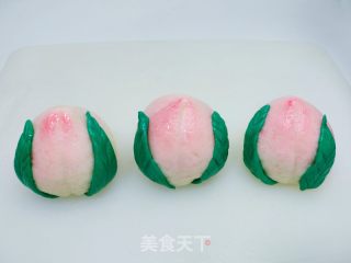 寿桃豆沙包的做法步骤：12
