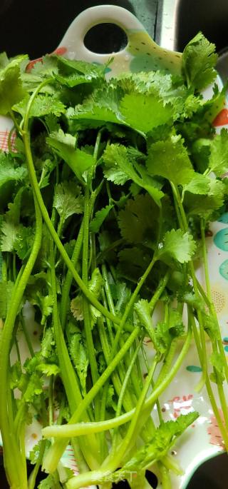 香菜炒牛肉的做法步骤：3