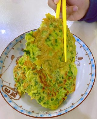 韭菜鸭蛋饼的做法步骤：5