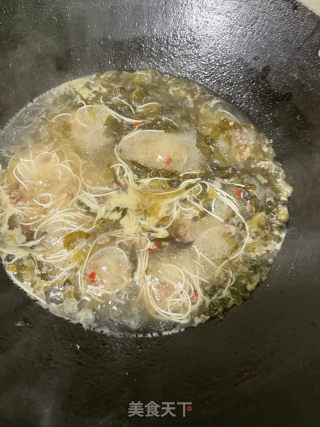 酸菜肉沫汤面的做法步骤：12