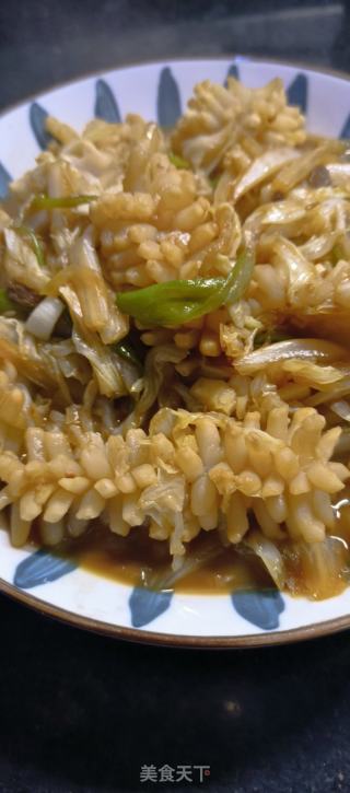 白菜炒目鱼花的做法步骤：6