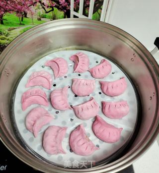 红火龙果粉蒸饺的做法步骤：6
