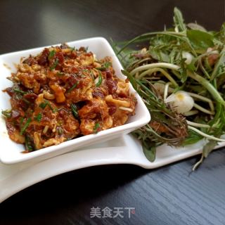 野葱鸡蛋酱的做法步骤：9