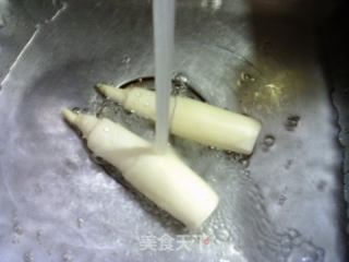 杂菜瘦肉丁炒茭白的做法步骤：2