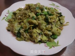 葱炒蒸榆钱的做法步骤：4
