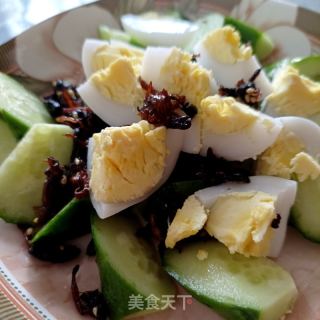 黄瓜拌鹅蛋的做法步骤：8