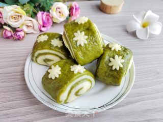 小雏菊艾草双色馒头的做法