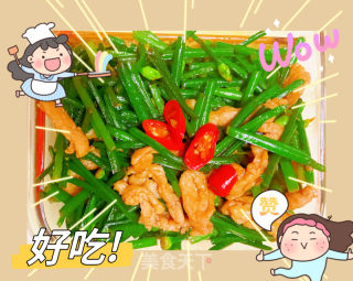 韭菜苔炒肉的做法步骤：6