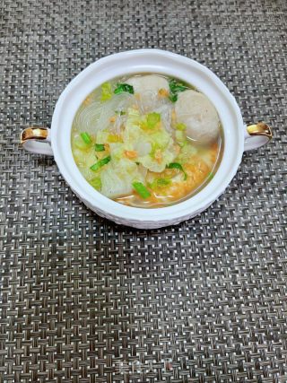 白菜粉丝肉丸汤的做法步骤：14