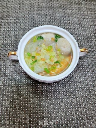 白菜粉丝肉丸汤的做法步骤：15