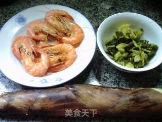 虾干咸菜春笋汤的做法步骤：1