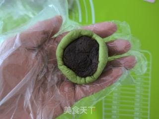 糯叽叽红豆馅青团的做法步骤：8