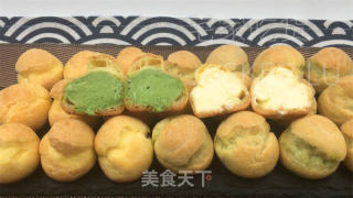 基础迷你泡芙，抹茶奶油清新甜蜜，外壳酥脆，甜蜜奶油。的做法步骤：25