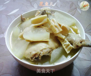 冬瓜羊尾笋鸡汤的做法