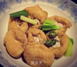 油豆腐包肉的做法步骤：7