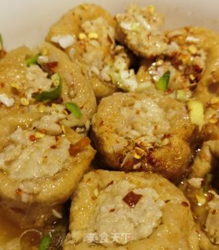 油豆腐包肉的做法步骤：8