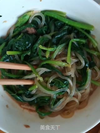 凉拌菠菜粉条的做法