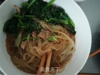 凉拌菠菜粉条的做法步骤：5