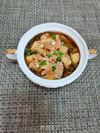 水煮酸菜豆腐肉片的做法步骤：14