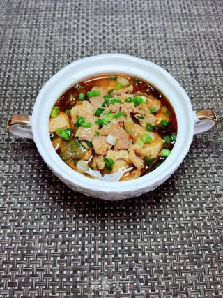 水煮酸菜豆腐肉片的做法步骤：17