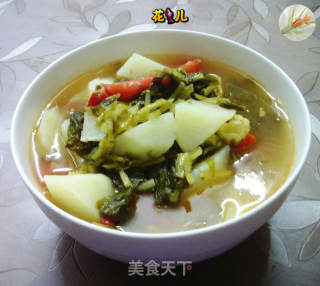 咸菜洋芋艿番茄汤的做法