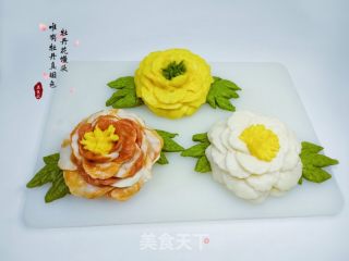 牡丹花馒头的做法步骤：1