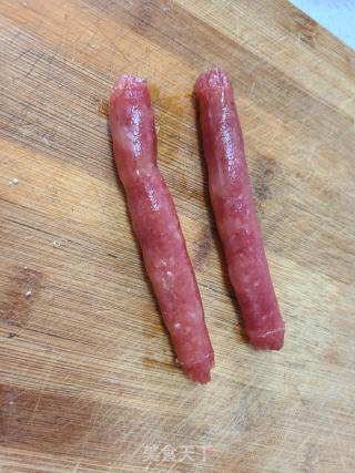 生菜炒广式腊肠的做法步骤：2